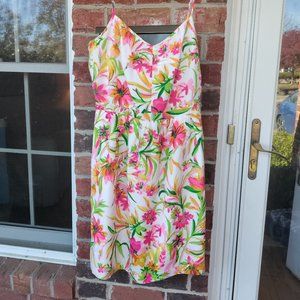 Short floral silk J. Crew dress